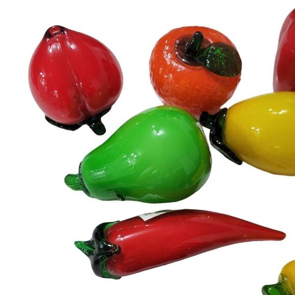 Glass fruit and vegetables Grapes apple pepper banana pear - Picture 5 of 5